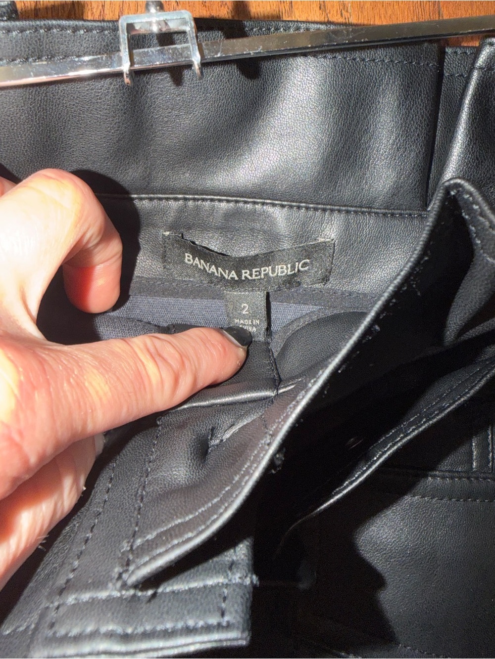 Black High-Waist Belted Leather Mini Skirt - Picture 8 of 10